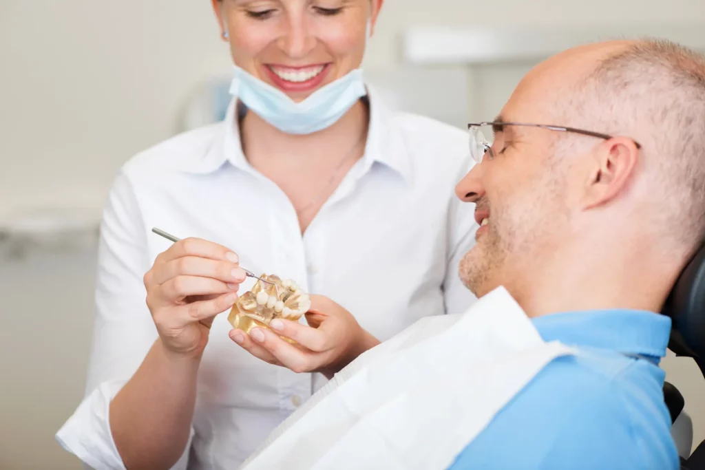 dental implant specialist explaining the procedure